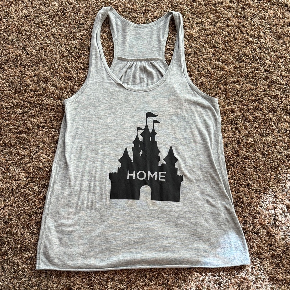 Bella Canvas Gray Tank Top with Black Castle Design